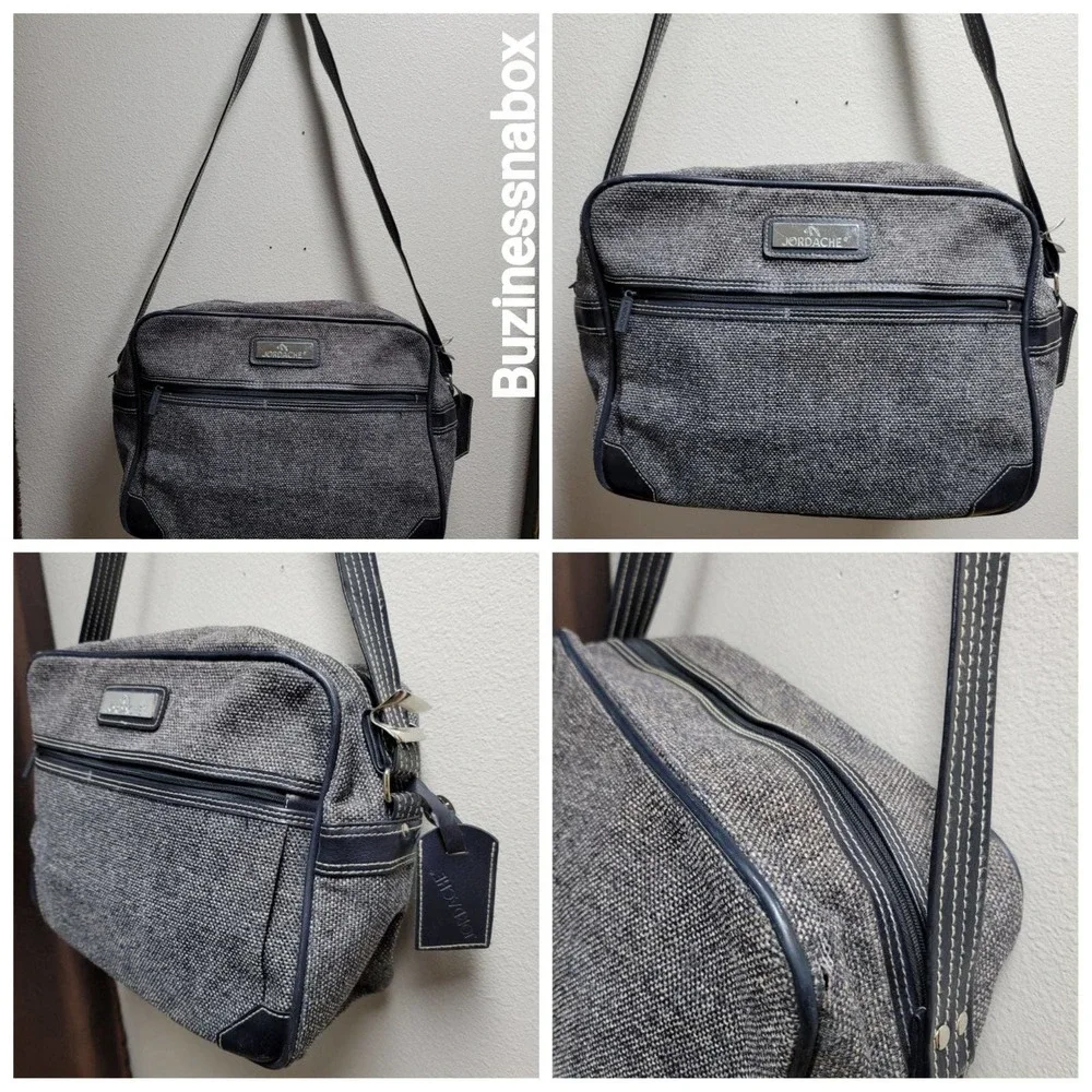 Vtg Jordache Shoulder Travel Overnight Bag Tweed Luggage